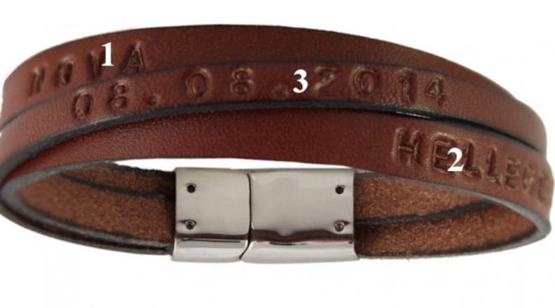 Personalized Bracelets Stamped Leather Bracelets Leather Bracelets for Men or Woman Leather Bracelet with name or text