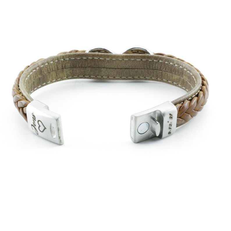 Bracelet homme en cuir personnalisé avec signe de l'infini Cadeau fait main pour Noël, la fête des pères, les anniversaires image 10