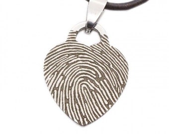 Rememberance Heart Necklace- Fingerprint jewelery- Personalized pendant necklace