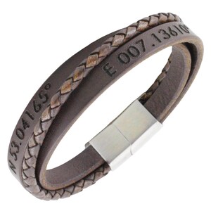 Lederarmband mit Text, Armband für Männer mit persönlichem Text, gravierbares Armband, Geschenk für Männer, Geschenk zum Vatertag, Bild 2