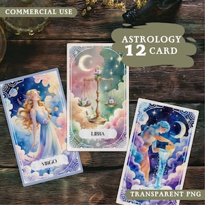 Cartes du zodiaque horoscope png, astrologie PNG, clipart mystique, tarot céleste PNG carte ésotérisme, téléchargement instantanné