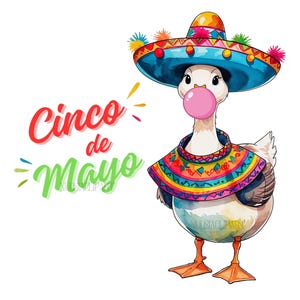 Oie sombrero cinco de mayo clipart, festival mexicain png, design mexique png, art numérique, scrapbooking, téléchargement instantané