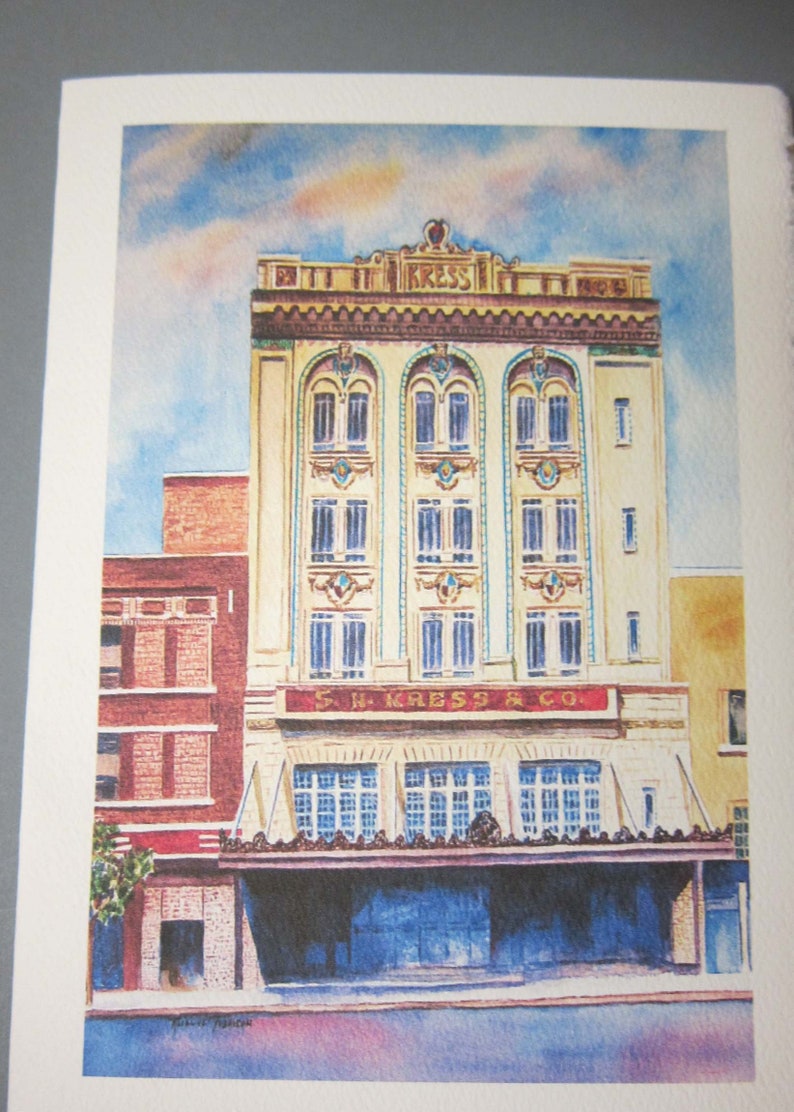 4 Tampa Historical Landmarks 5 x 7 note card Tampa Theatre, Pickfords, Kress Bldg., Italian Club RTobaison image 4