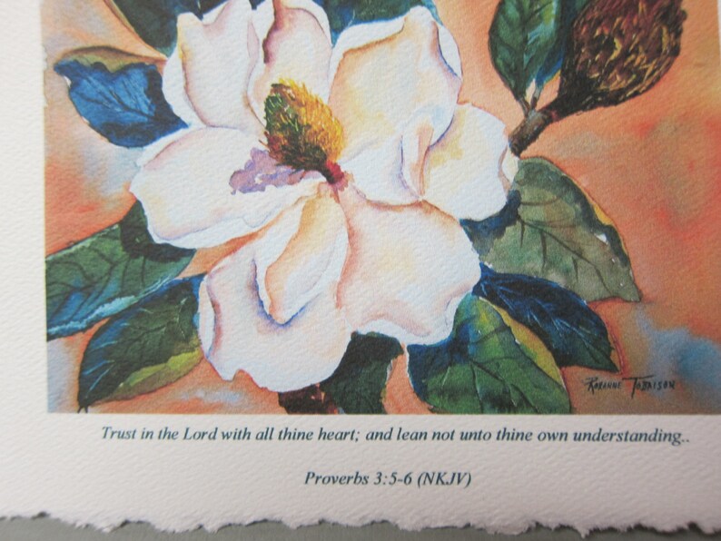 3 Scripture Encouragement 5 x 7 Note Cards Psalms, Philippians, Proverbs Watercolor Religious Christian image 2