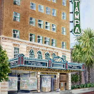 Historical Tampa Theatre in Tampa Florida 5 x 7 note card by watercolorsNmore image 2