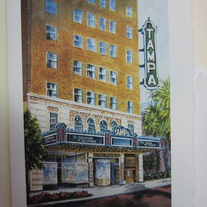 Historical Tampa Theatre in Tampa Florida 5 x 7 note card by watercolorsNmore image 3