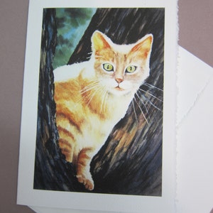 Cat Tabby Watercolor print 5 x 7 note card watercolorsNmore greeting card paper goods image 2