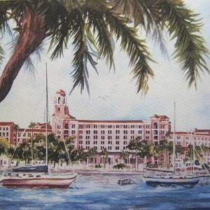 Historic, Vinoy Renaissance Resort 2 Note ART Cards, 5x7 watercolor print, St. Petersburg, Florida RTobaison Tampa Bay image 4