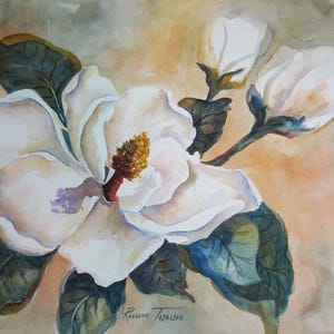 Magnolia, Bougainvilleas, Orchids, Hibiscus 6 Choices, Watercolor Print 11x14,Tropical, RTobaison Home Decor image 2