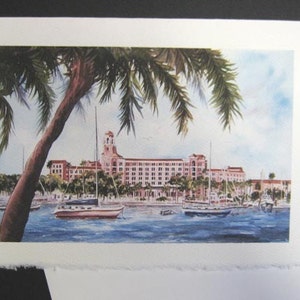 Historic, Vinoy Renaissance Resort 2 Note ART Cards, 5x7 watercolor print, St. Petersburg, Florida RTobaison Tampa Bay image 5