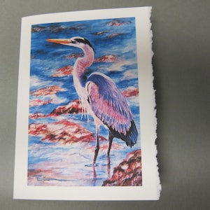 Great Blue Heron 4 Variety 5 x 7 note card watercolor print Florida shorebirds birdlife RTobaison Watercolorsnmore image 2