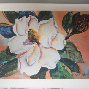 3 Fall Autumn Sunflowers Magnolia Japanese Plums, Loquats Note Card 5 x 7 blank watercolor print Yellow image 6