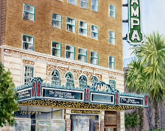 Historic Tampa Theatre S/N Limited Edition Print 11 x 14 by @RTobaison Tampa Florida #watercolorsnmore