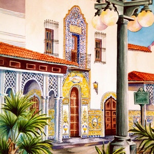 Columbia Restaurant Tampa Florida ART PRINT 11 x 15 You Pick, Florida artist, Roxanne Tobaison Historic #WatercolorsNmore