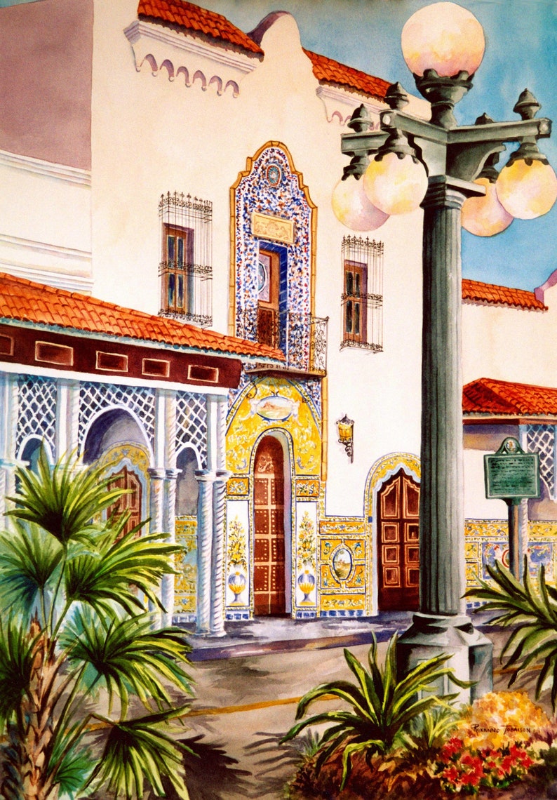 Columbia Restaurant Tampa Florida ART PRINT 11 x 15 You Pick, Florida artist, RTobaison Historic WatercolorsNmore image 1