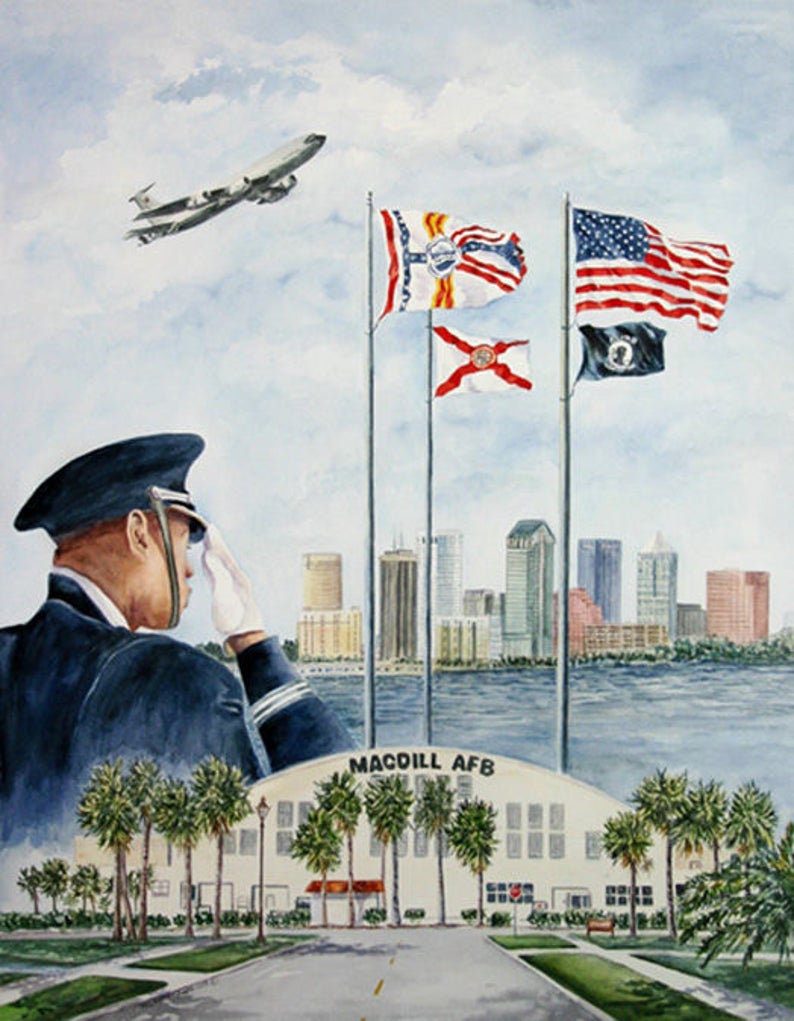 Salute, MacDill AFB Collage 11 x 15 or 8 x 11 Prints by RTobaison Veterans Military image 1