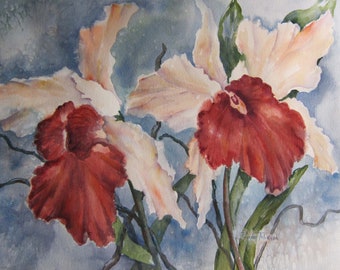 Magnolia, Bougainvilleas, Orchids, Hibiscus 6 Choices, Watercolor Print 11x14,Tropical, @RTobaison Home Decor