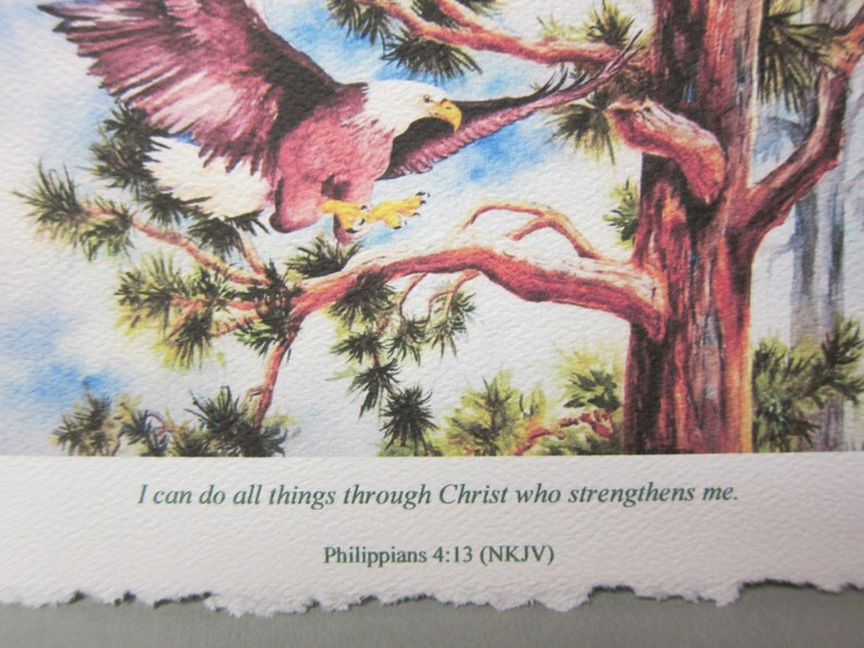 3 Scripture Encouragement 5 x 7 Note Cards Psalms, Philippians, Proverbs Watercolor Religious Christian image 5