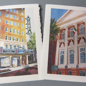 4 Tampa Historical Landmarks 5 x 7 note card Tampa Theatre, Pickfords, Kress Bldg., Italian Club RTobaison image 2