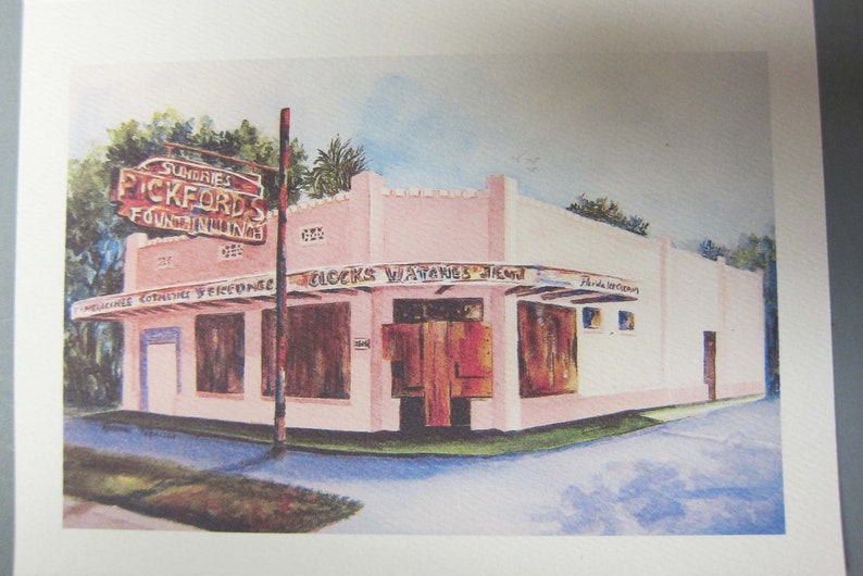 4 Tampa Historical Landmarks 5 x 7 note card Tampa Theatre, Pickfords, Kress Bldg., Italian Club RTobaison image 3