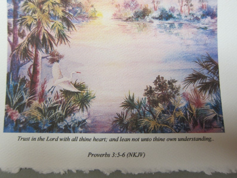 3 Scripture Encouragement 5 x 7 Note Cards Psalms, Philippians, Proverbs Watercolor Religious Christian image 3