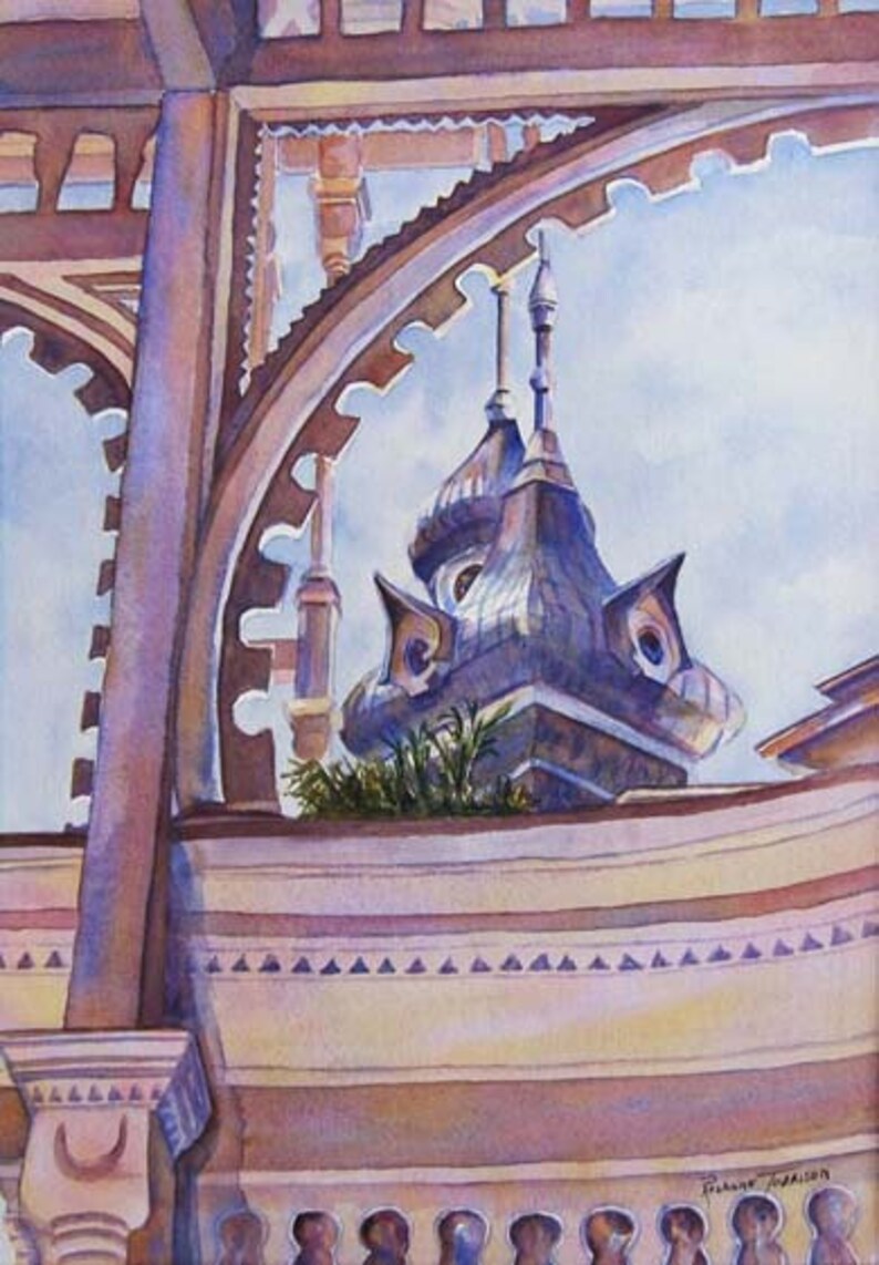 University of Tampa 4 cards Variety 5 x 7 Note cards or 8x10 print by RTobaison watercolorsNmore image 3