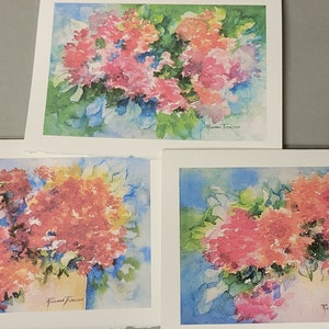 Loose Floral watercolor 11 x 15 Fine Art print or 5 x 7 Art Note Cards 3 choices watercolorsNmore RTobaison image 1