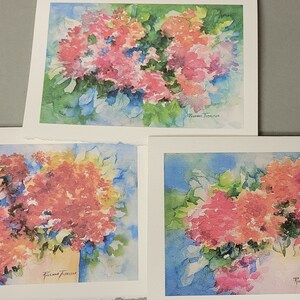 Aquarelle florale libre - Impression d'art 11 x 15 ou cartes de notes artistiques 5 x 7 - 3 choix #watercolorsNmore Roxanne Tobaison