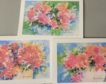 Loose Floral watercolor 11 x 15 Fine Art print or 5 x 7 Art Note Cards 3 choices #watercolorsNmore Roxanne Tobaison