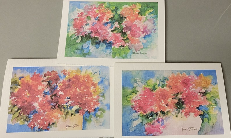 Loose Floral watercolor 11 x 15 Fine Art print or 5 x 7 Art Note Cards 3 choices watercolorsNmore RTobaison image 1