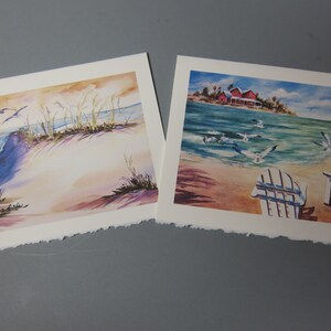 3 Ocean 5 x 7 note cards, Ocean View, Beach, Sea Gulls, Key West Lighthouse RTobaison Florida Art print, Sea Breeze, Island image 5