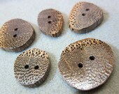 Black Palm, exotic wood Buttons 5 small - medium matching natural grains design Handmade USA