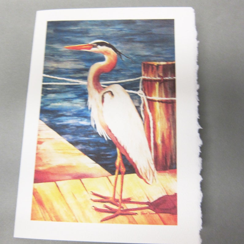 Great Blue Heron 4 Variety 5 x 7 note card watercolor print Florida shorebirds birdlife RTobaison Watercolorsnmore image 5