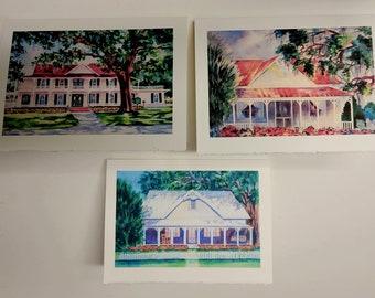 Brandon, Florida Victorian house 3- 5x5 art cards @RTobaison watercolor