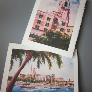 Historic, Vinoy Renaissance Resort 2 Note ART Cards, 5x7 watercolor print, St. Petersburg, Florida RTobaison Tampa Bay image 2