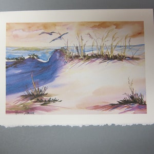 3 Ocean 5 x 7 note cards, Ocean View, Beach, Sea Gulls, Key West Lighthouse RTobaison Florida Art print, Sea Breeze, Island image 3