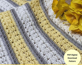Shell Cascade Blanket Crochet Pattern Baby Blanket Afghan crochet pattern pdf download easy crochet blanket pattern textured throw