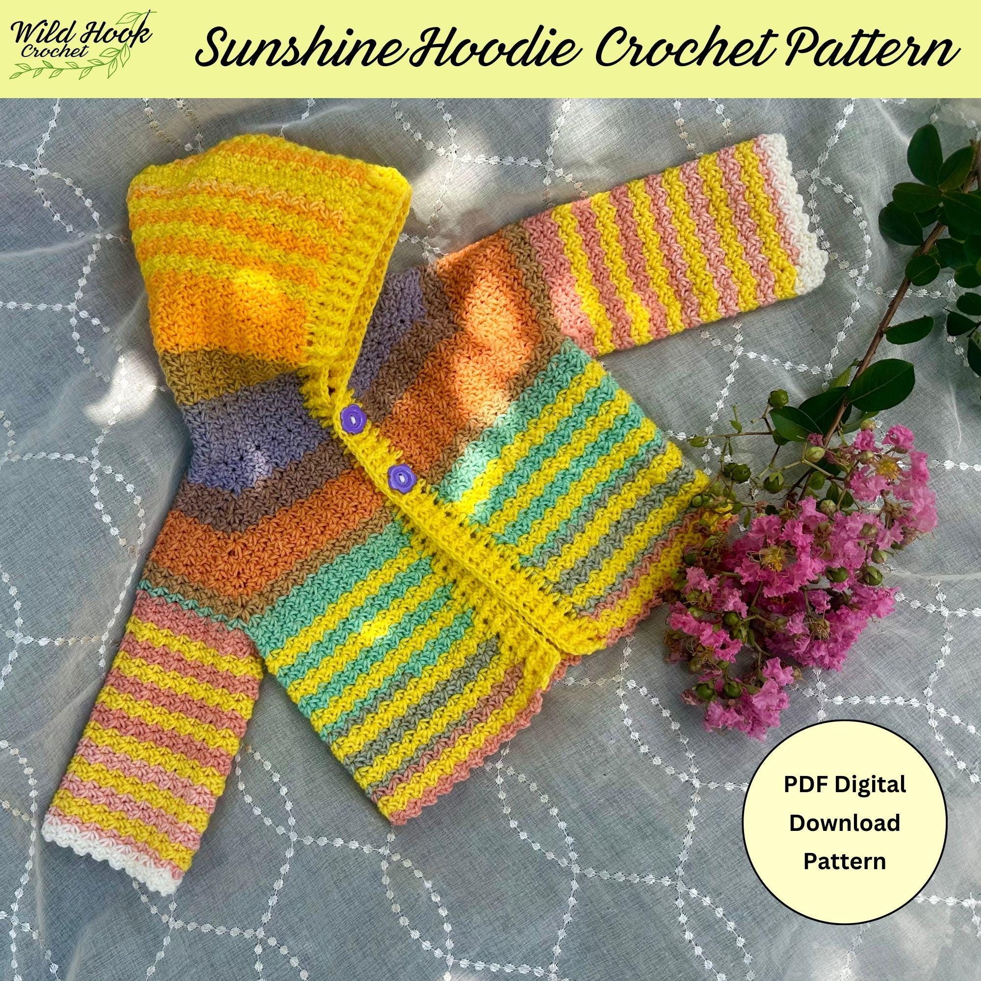 Sunshine Child's Hoodie Crochet Pattern Hoody kids