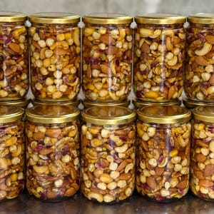 Mixed Nuts in Honey Jar: Turkish Dessert Snack