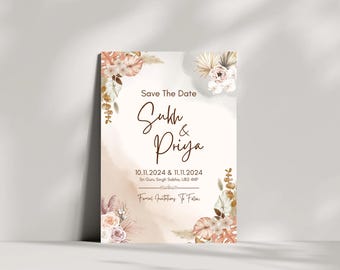 Digital Save The Date Wedding Editable Template, E-Invite, SmartPhone invitation, Email Invitation, Digital Announcement