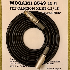 MOGAMI 2549 microfoonkabel: 4,5 m） ITT Cannon XLR M/F - Made in Japan