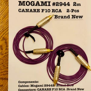 MOGAMI 2944 RCA-verbindingskabels - 2 m paar - Canare F10 RCA, handgemaakt in Japan