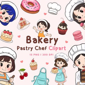 Bakery Pastry Chef Clipart | 15 High Quality PNGs — Free Commercial License — 300 DPI | Instant Download