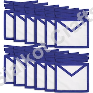 Masonic Apprentice Apron Set of 12: Handcrafted Blue Ribbon Regalia