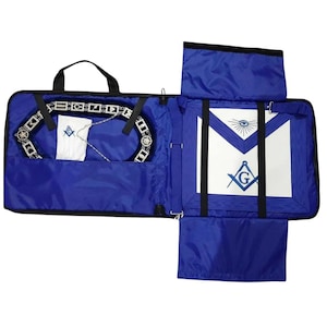 Masonic Regalia Blue Lodge Master Mason +Apron + Collar + Gloves + Case - Package