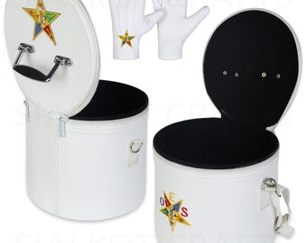 Premium Leather OES Fez Case – Order of Eastern Star Hat Storage, Gloves