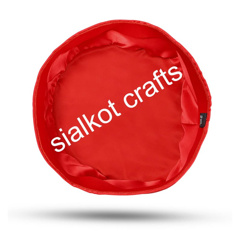 Red Rounded Hat Masonic Royal Arch Crown Cap – Red Satin Triple Tau Embroidered ...