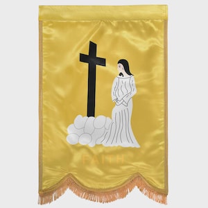Masonic Embroidered Order Of The Amaranth Banner: Gold Braid & Fringe