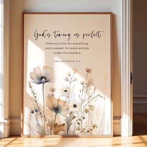 Ecclesiastes 3:1 Wall Art, There is a Time for Everything, Minimalist Bible Verse Printable, Scripture Digital Download, Christian Decor