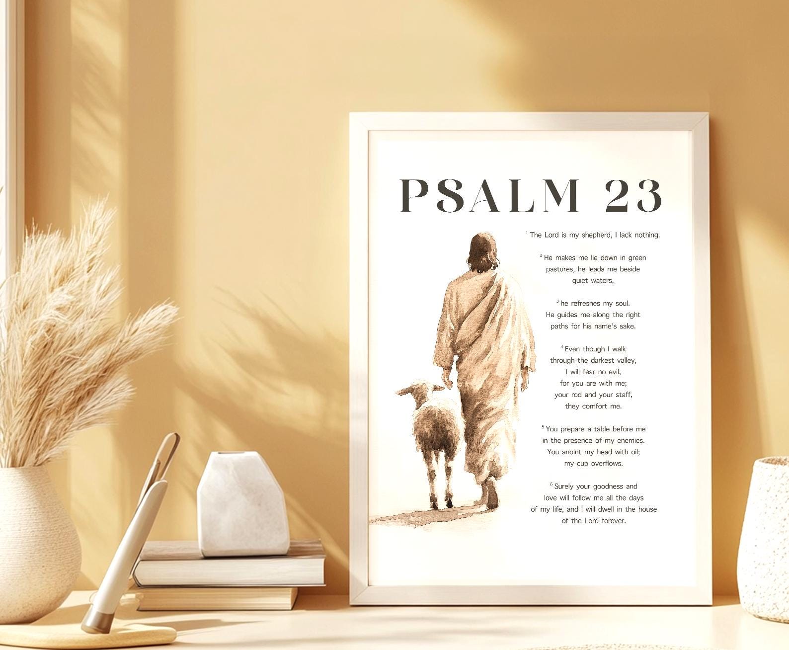 Psalm 23 the Lord is My Shepherd, Bible Verse Wall Art, Printable ...
